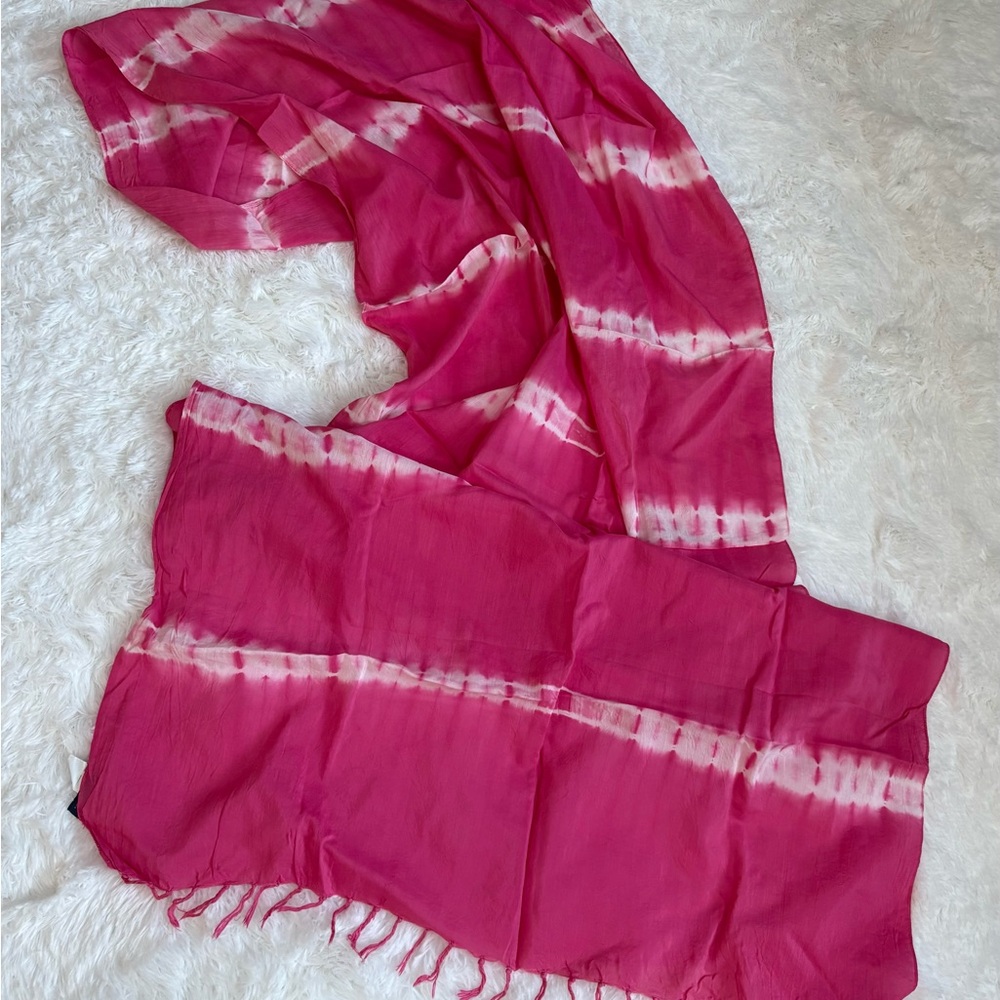 Pink Tie-Dye Scarf